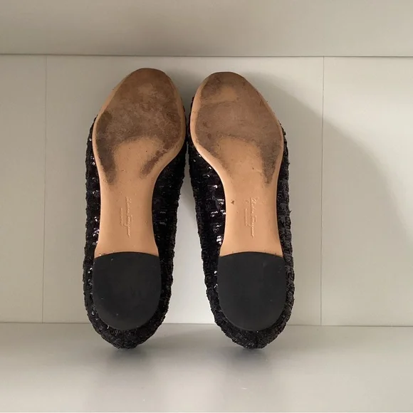 Salvatore Ferragamo ‘Varina’ Sequin Flats, Size 8 - Picture 7 of 11